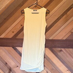 Soft Yellow Sleeveless Midi Dress